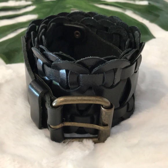 Old Navy Accessories - Old Navy | Wide Woven Leather Waist Belt